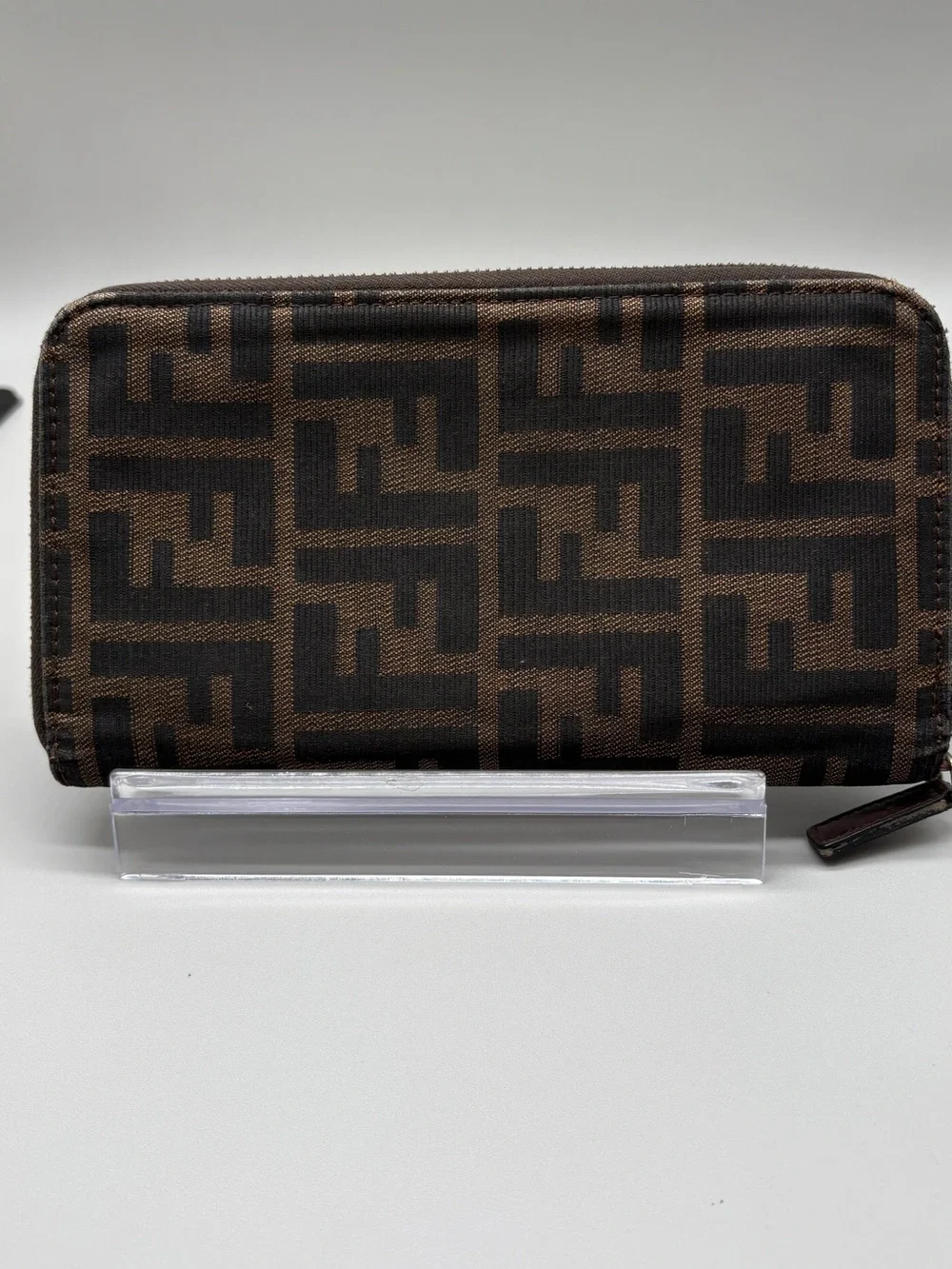Fendi Zucca FF Canvas Zip-Around Wallet